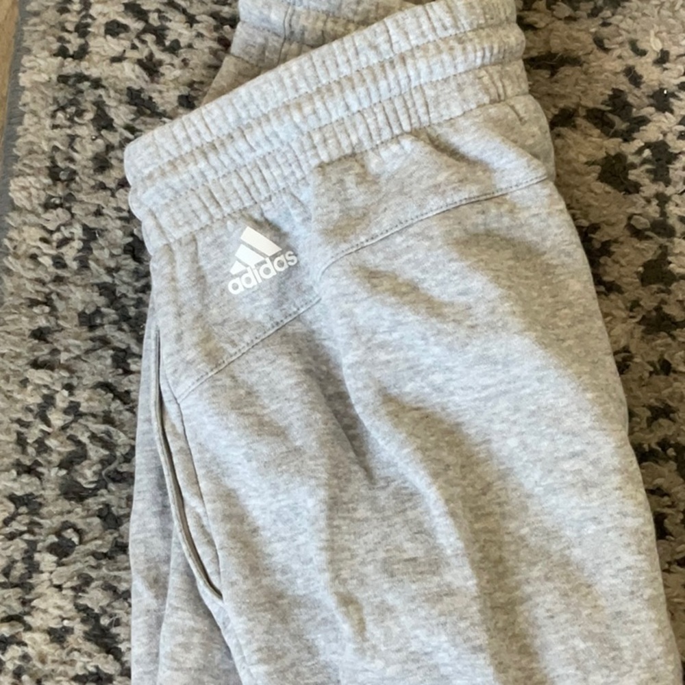 Gray Adidas sweatpants